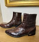 VTG Gianni Versace Alligator Crocodile Brown Boots EU39 US9 Ankle Bootie 90s Wms