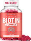 100ct Biotin Gummies for Hair Growth 10000mcg Prevents Thinning EXP 4/2024