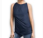 Cabi Womens Fifth Avenue Navy Blue Tank Top Size S Gathered Neckline