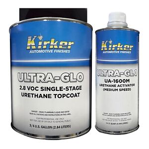 Kirker Ultra-Glo Super Jet Black Topcoat 3/4 Gal w/ UA-1600M Med Activator Kit