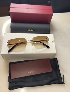 Cartier Rimless  Sunglasses   /brown   Tint