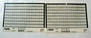 FIAT X1/9 1976   SET OF 2 BODY AND CHASSIS PARTS MICROFICHE CARDS
