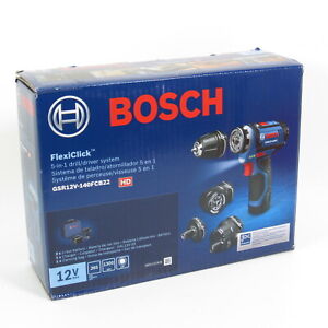 Bosch GSR12V-140FCB22 12V Li-ion FlexiClick 5-in-1 1/4'' Hex Drill/Driver System