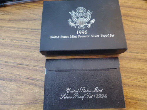 Lot of 2 US Mint Silver Proof Sets: 1994 Silver Proof, 1996 Premier Silver Proof