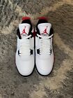 Nike Air Jordan 4 (GS) Retro Red Cement 408452-161 Size 6.5Y White FAST SHIPPING