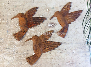 Set/12 Rusty Tin HUMMINGBIRD Cutouts 3