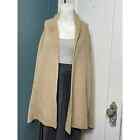 Vince Women's Cardigan Sweater Large Wool/Cashmere Tan Open Front