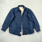 Wrangler Sherpa lined Jacket Mens Small blue Denim button Shacket Utility Coat