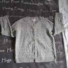 Norm Thompson 100% Wool Cardigan Sweater Size XL  Cable Knit Gray