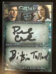David Giuntoli Bitsie Tulloch GRIMM Season 2 Dual Autograph Card Auto Rare