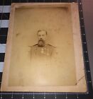 1870s Military Army Man OFFICER Medals Antique BIG Cabinet Card PHOTO