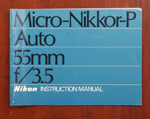 NIKON 55MM, F3.5 MICRO-NIKKOR-P AUTO INSTRUCTION BOOK/164846