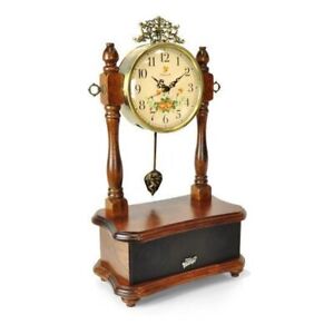 Pyle 2-in-1 Retro Vintage Style Clock & Bluetooth Stereo Speaker System