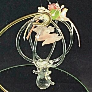 Vintage Crystal Ornaments, Silvestri Spun  Glass Bird Cage in box