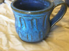 Blue Pottery Mug signed Delanam 3 1/4