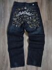 Ecko Unltd Embroidered Graffiti Baggy Denim Jeans Y2K Vintage Skate size 30