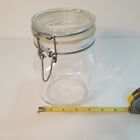 ITALY FIDENZA IDEE IN VETRO 1 Liter Clear Glass Jar With Wire Bail Lid VTG