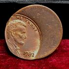 1982 1c. Lincoln Memorial Cent Copper Struck Off Center Error Scratched Reverse