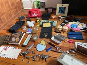 JUNK DRAWER RESALE LOT Collectibles Antiques wallets trinkets old smalls AVON us