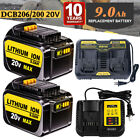 For DeWALT 20V Max XR 9.0Ah Lithium Ion DCB206-2 Battery / DCB102 Dual Charger