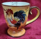 Maxcera Oversized Pedestal Mug Gold With Rooster Coffee Cup Large