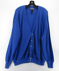VINTAGE Lands End Sweater Men XL Blue Cardigan 90s Button Down V-Neck Preppy USA