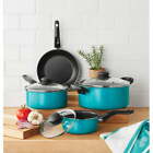New 7 Piece Cookware Set Nonstick Coated Kitchen Pots And Pans Home Aqua Cooking