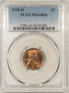 New Listing1928-D LINCOLN CENT - PCGS MS-64 RB, PREMIUM QUALITY!