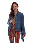 Scully Western Jacket Womens Jean Button Fringe Classic F0_HC711
