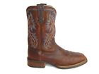 Ariat Men's 10 EE Quickdraw Western Brown Leather Cowboy Square Toe Boots Blue
