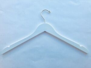 Adult Bright White Top Wooden Hanger Gold Hook, Box of 50