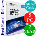Bitdefender Internet Security 5 PC / 2 Year (Unique Global Key Code) 2021