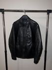 VINTAGE Gap Jacket Adult Medium Black Leather Coat Zip Motorcycle Biker Y2K Men
