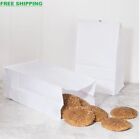 1500 Duro Kraft White Paper Bags #4 LB Donut Food Lunch Grocery Case Commercial