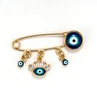 ZARD Evil Eye Charm Safety Pin New Born Baby Protection Brooch