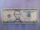 5 Dollar Bill Star Note 2013 Low Serial Number $5