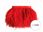 1 Yard - RED Ostrich Fringe Trim Wholesale Feather (bulk) Carnival Costume Dress