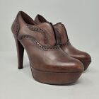 Franco Cuadra Shoes Womens MX25 US8 Brown Leather Platform Brogue Pumps Academia