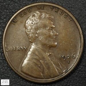 1926 S Lincoln Wheat Copper Cent 1C