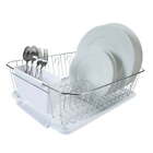 Chrome 3 Piece Set Dish Rack in White, Resists moisture and rust Dish Rack