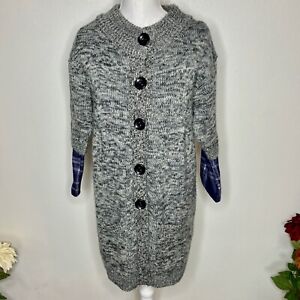 The Limited Wool Blend Long Cardigan in Gray-Women's Size Large