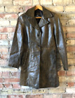 VTG Mitici Anni 60 Women's Brown Leather Button Up Trench Coat - Small - Italy