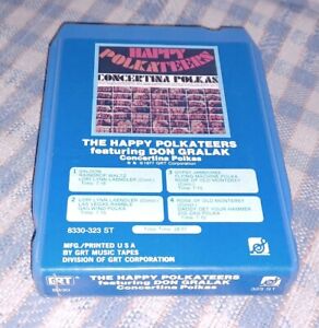 THE HAPPY POLKATEERS featuring don gralak CONCERTINA POLKAS 8-TRACK TAPE tested