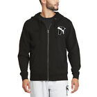 Puma Full Zip Logo Hoodie Mens Black Casual Athletic Outerwear 532416-01