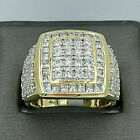 Men's 14K Yellow Real Gold Over Round 4.00 Ct Diamond Engagement Band Pinky Ring