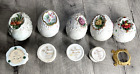Vintage Lenox Porcelain Eggs Lot of 6 with Stands Birds Flowers Decorative 1990s