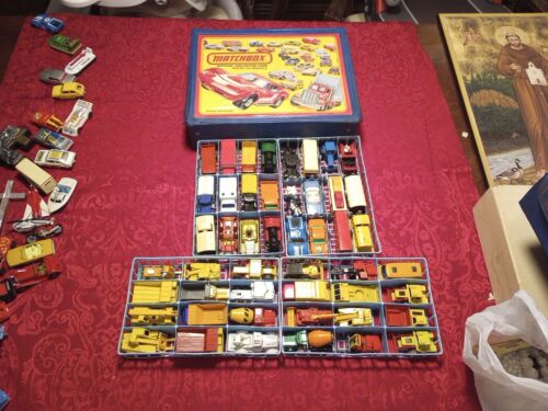 Vintage Lot Of 48 Matchbox Lesney Die-Cast Toy Vehicles With Case