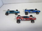 HOT WHEELS REDLINE  LOT OF 3 CARS * INDY EAGLES & BRABHAM REPCO F1* BLUE/RED