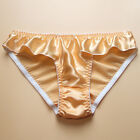 Womens 100% Silk Cute Panties Low-waisted Ruffle Thongs Briefs Bikinis Underwear
