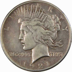 1921 High Relief Peace Dollar VF Very Fine 90% Silver Coin SKU:I4416